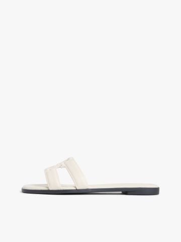 Tommy Hilfiger - Dép Quai Ngang Nữ Leather TH Monogram Strap Mules