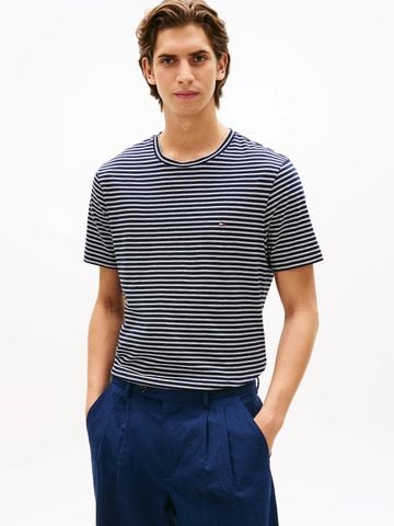 Tommy Hilfiger - Áo Thun Tay Ngắn Nam Stripe Flag Embroidery Crew Neck T-Shirt