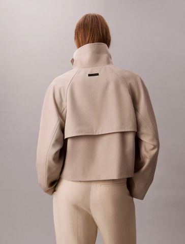 Calvin Klein - Áo Trench Coat Nữ Cropped Wool Trench - 2