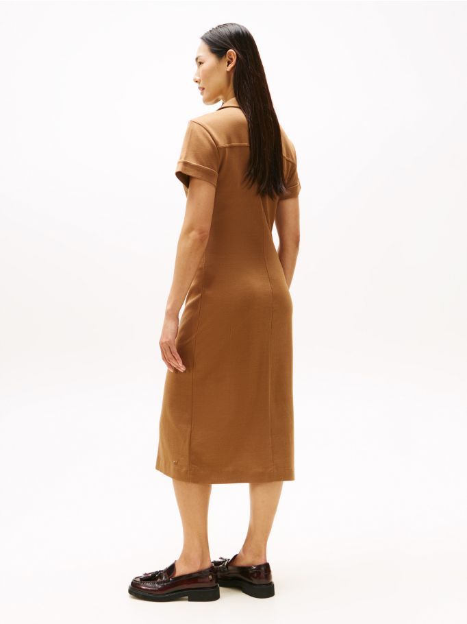 Tommy Hilfiger - Đầm nữ Casual Gold-Tone Button Midi Shirt Dress