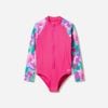 SPEEDO - SUNPROTECT SWIMMING COMPLETE SUN PROTECTION GIRLS PRINT LONG SLEEVE ZIP SWIMSUIT / PRINT LONG SLEEVE ZIP SWIMS