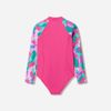 SPEEDO - SUNPROTECT SWIMMING COMPLETE SUN PROTECTION GIRLS PRINT LONG SLEEVE ZIP SWIMSUIT / PRINT LONG SLEEVE ZIP SWIMS