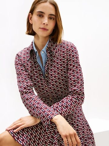 Tommy Hilfiger - Đầm Mini Nữ Vis Twill Long Sleeve Mini Dress