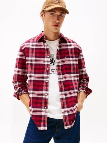 Tommy Hilfiger - Áo sơ mi tay dài nam Regular Fit Tartan Check Flannel Shirt