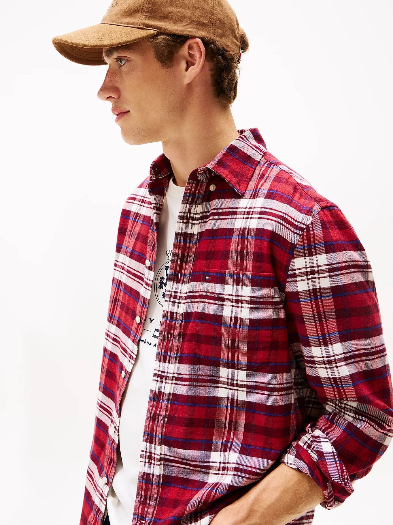Tommy Hilfiger - Áo sơ mi tay dài nam Regular Fit Tartan Check Flannel Shirt