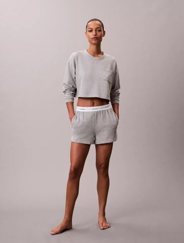 Calvin Klein - Áo ngủ nữ Logo Cotton Jersey Cropped Tee - 2