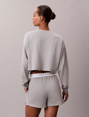 Calvin Klein - Áo ngủ nữ Logo Cotton Jersey Cropped Tee - 3