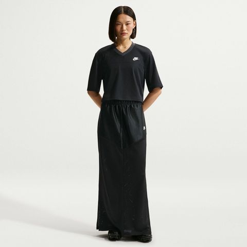 Nike - Áo Tay Ngắn Thể Thao Nữ Sportswear Women's Oversized Heritage Cropped Mesh Jersey