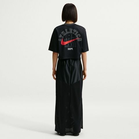 Nike - Áo Tay Ngắn Thể Thao Nữ Sportswear Women's Oversized Heritage Cropped Mesh Jersey