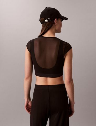 Calvin Klein - Áo Ngực Thể Thao Nữ Cropped Performance Mesh Sports Bra Top