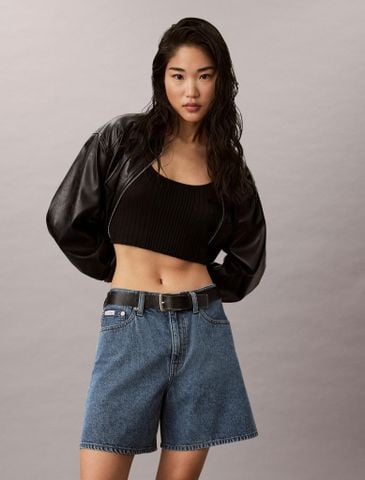 Calvin Klein - Quần Jean Ngắn Nữ High Rise A-Line Denim Shorts