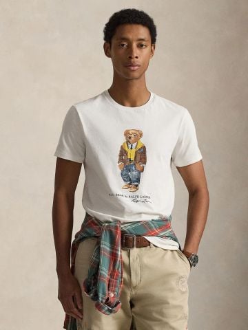 Ralph Lauren - Áo Thun Nam Tay Ngắn Knit T-Shirt Custom Slim Fit Jersey