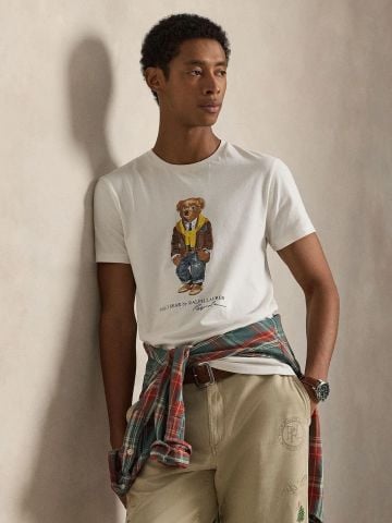 Ralph Lauren - Áo Thun Nam Tay Ngắn Knit T-Shirt Custom Slim Fit Jersey