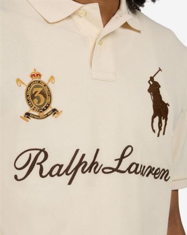 Ralph Lauren - Áo Thun Có Cổ Nam Custom Slim-Fit Big Pony Mesh Polo Shirt