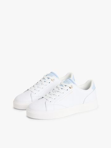Tommy Hilfiger - Giày Sneakers Nữ Leather Metallic Logo Cupsole Trainers