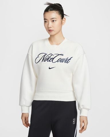 Nike - Áo Nỉ Tay Dài Thể Thao Nữ Tennis NikeCourt Collection Fleece Crew