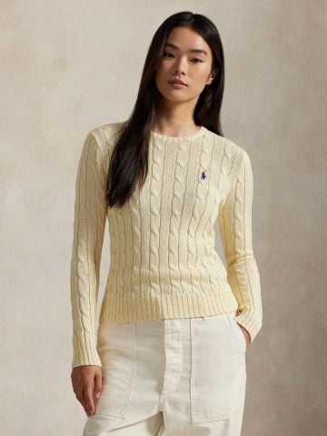 Ralph Lauren - Áo Len Nữ Cable-Knit Cotton Crewneck Sweater