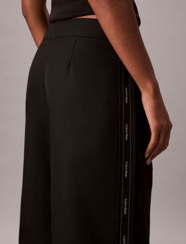 Calvin Klein - Quần dài nữ Cotton Twill Logo Tape Trousers - 2