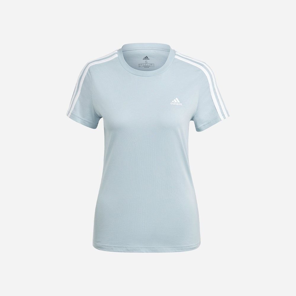 adidas - Áo thun thời trang Nữ Women's Adidas Essentials Slim 3-Stripes T-Shirt - Blue