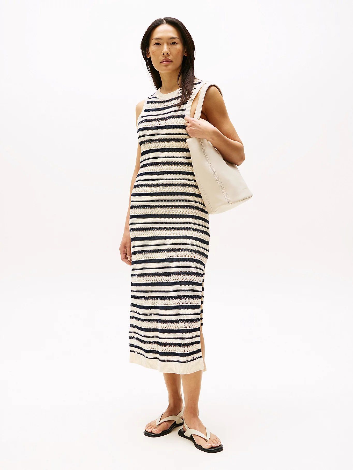 Tommy Hilfiger - Đầm nữ Crochet Slim Midi Sleeveless Jumper Dress