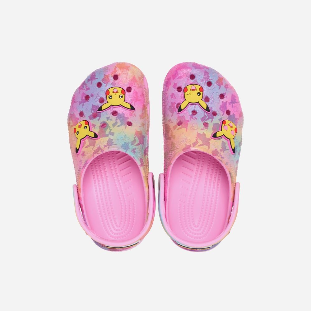 Crocs - Xăng đan trẻ em Pikachu Pink Classic Clog Kid Multi Clog
