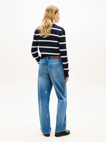 Tommy Hilfiger - Quần Jean Dài Nữ Crest Embroidery Mid Rise Barrel Leg Jeans - 3