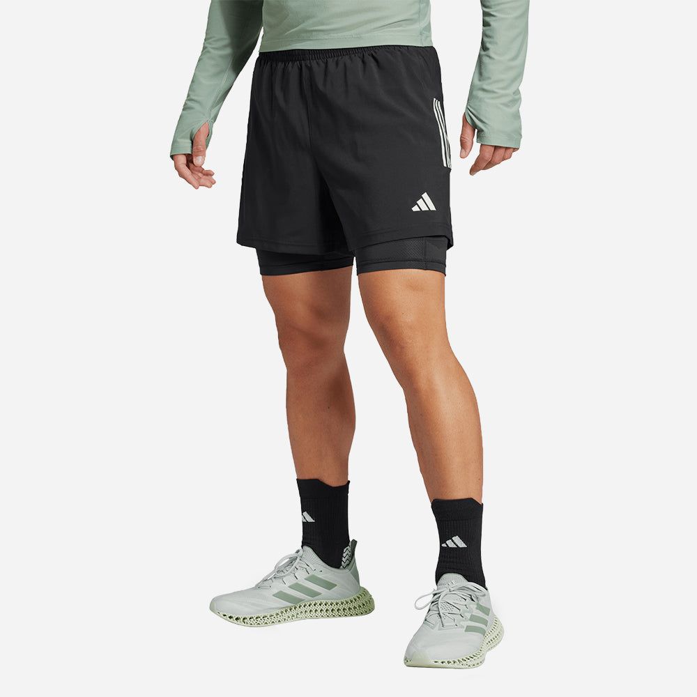 adidas - Quần ngắn chạy bộ Nam Men's Adidas Own The Run Climacool 2-In-1 Shorts - Black