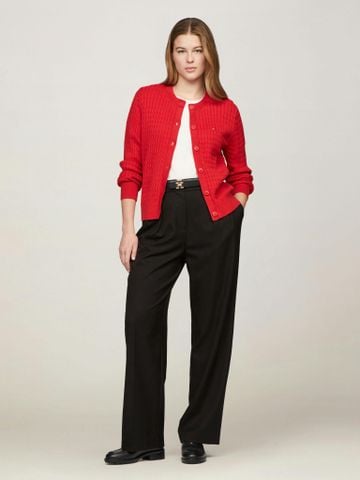 Tommy Hilfiger - Áo khoác len mỏng tay dài nữ Cable Knit Cardigan - 4
