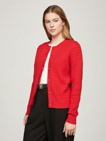Tommy Hilfiger - Áo khoác len mỏng tay dài nữ Cable Knit Cardigan - 2