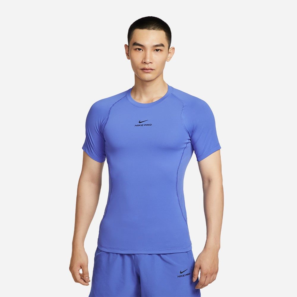 Nike - Áo ôm tay ngắn tập luyện Nam Men's Pro Training Dri-Fit Short-Sleeve T-Shirt - Blue