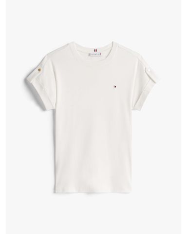Tommy Hilfiger - Áo thun tay ngắn nữ TH Slim Roll Tab T-Shirt