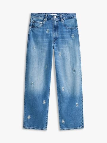 Tommy Hilfiger - Quần Jean Dài Nữ Crest Embroidery Mid Rise Barrel Leg Jeans - 4