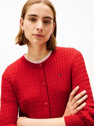 Tommy Hilfiger - Áo khoác len mỏng tay dài nữ Cable Knit Cardigan - 3