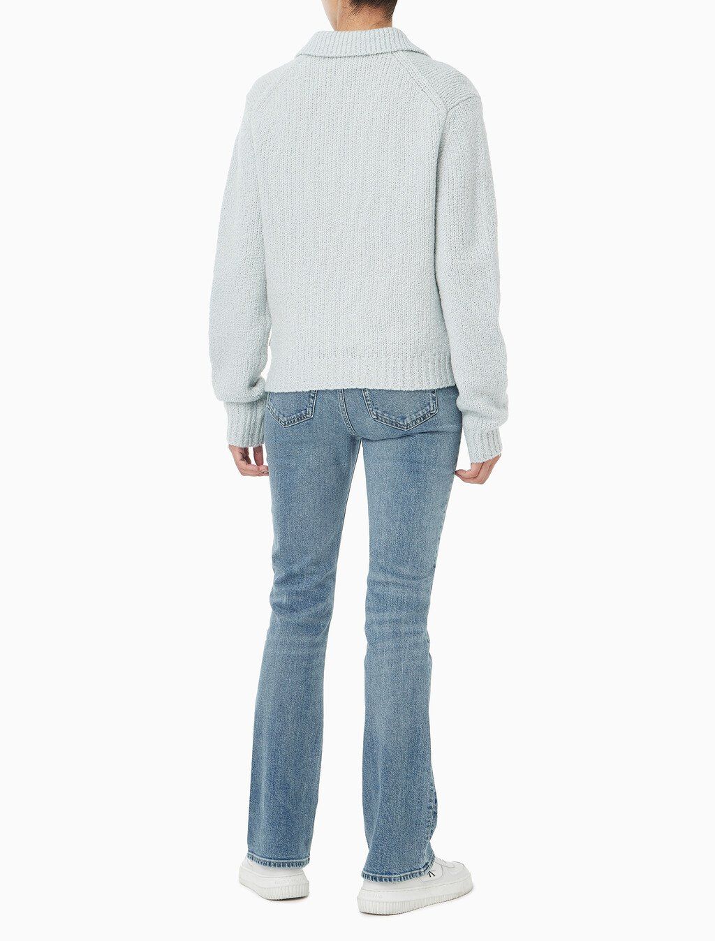 Calvin Klein - Áo len tay dài nữ Merino Wool Boucle Polo Sweater