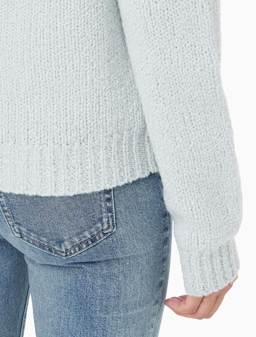 Calvin Klein - Áo len tay dài nữ Merino Wool Boucle Polo Sweater