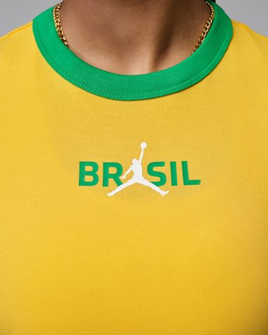 Nike - Áo Tay Ngắn Thể Thao Nữ Jordan Women's Graphic Brazil Crew-Neck Top