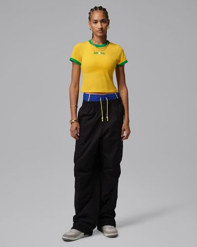 Nike - Áo Tay Ngắn Thể Thao Nữ Jordan Women's Graphic Brazil Crew-Neck Top