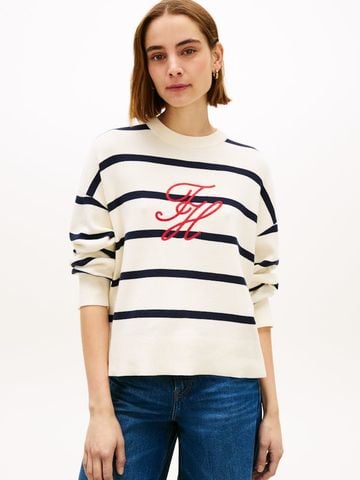 Tommy Hilfiger - Áo Len Nữ Premium Knit Logo Embroidery Relaxed Jumper
