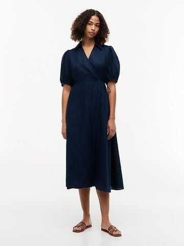 Tommy Hilfiger - Đầm Midi Nữ Pure Linen Relaxed Midi Wrap Dress