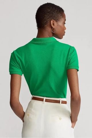 Ralph Lauren - Áo Thun Có Cổ Nữ Premium Knit-Polo Mesh