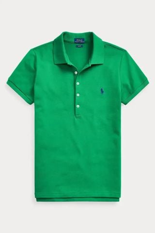 Ralph Lauren - Áo Thun Có Cổ Nữ Premium Knit-Polo Mesh