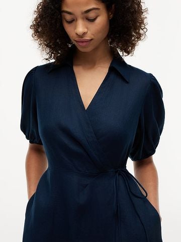 Tommy Hilfiger - Đầm Midi Nữ Pure Linen Relaxed Midi Wrap Dress
