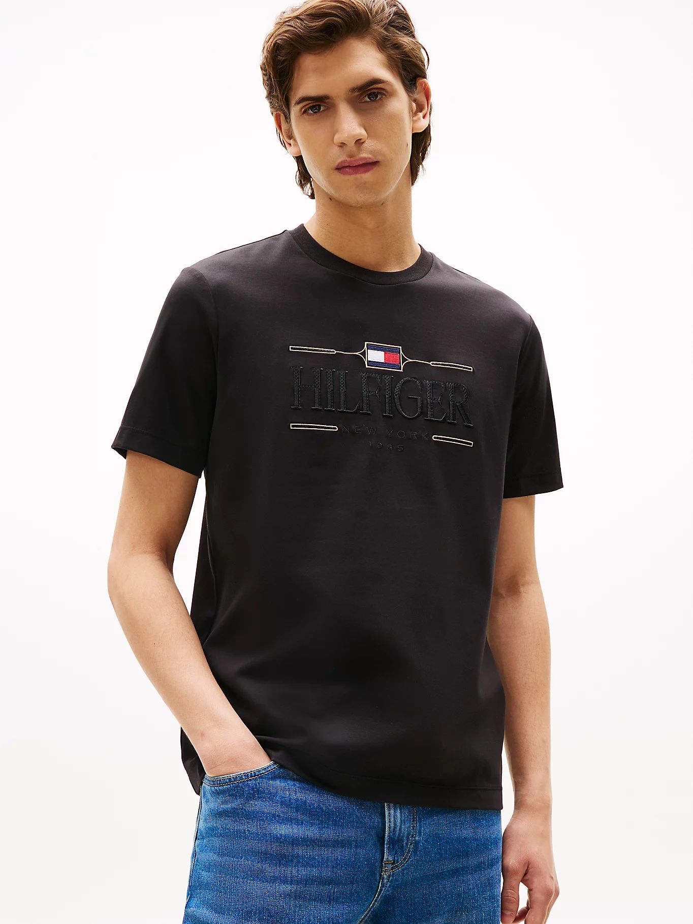 Tommy Hilfiger - Áo phông tay ngắn nam Tonal Logo Embroidery T-Shirt