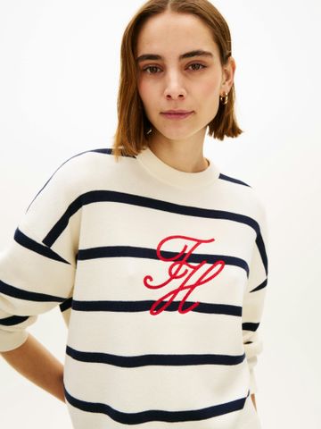 Tommy Hilfiger - Áo Len Nữ Premium Knit Logo Embroidery Relaxed Jumper