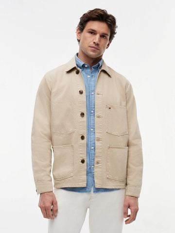 Tommy Hilfiger - Áo Khoác Nam Washed Flag Embroidery Denim Chore Jacket