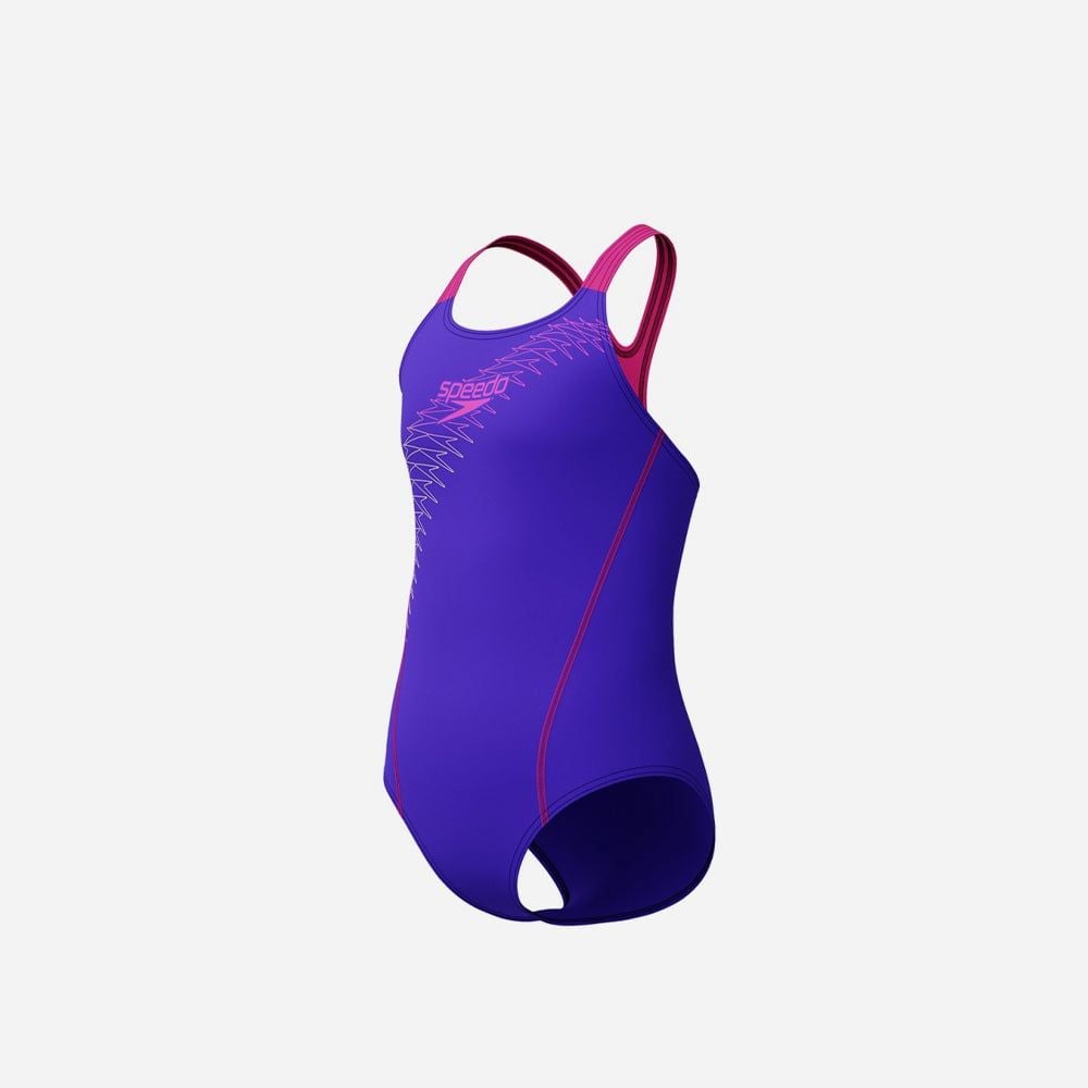 Speedo - Đồ bơi bé gái Medley Logo Blue Purple Swimming