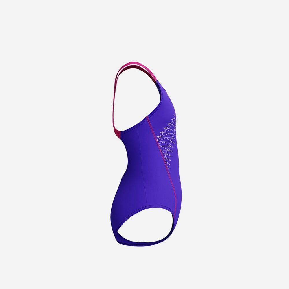 Speedo - Đồ bơi bé gái Medley Logo Blue Purple Swimming