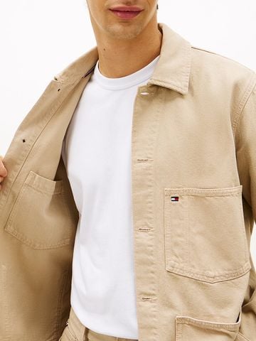 Tommy Hilfiger - Áo Khoác Nam Washed Flag Embroidery Denim Chore Jacket - 4