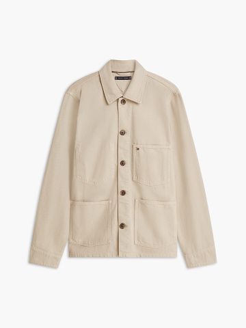 Tommy Hilfiger - Áo Khoác Nam Washed Flag Embroidery Denim Chore Jacket