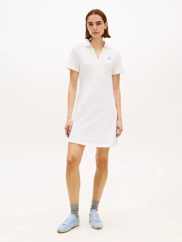 Tommy Hilfiger - Đầm Polo Nữ TH Script Open Neck Polo Dress